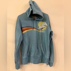 Hannah Teal Hoodie with Wave Graphic